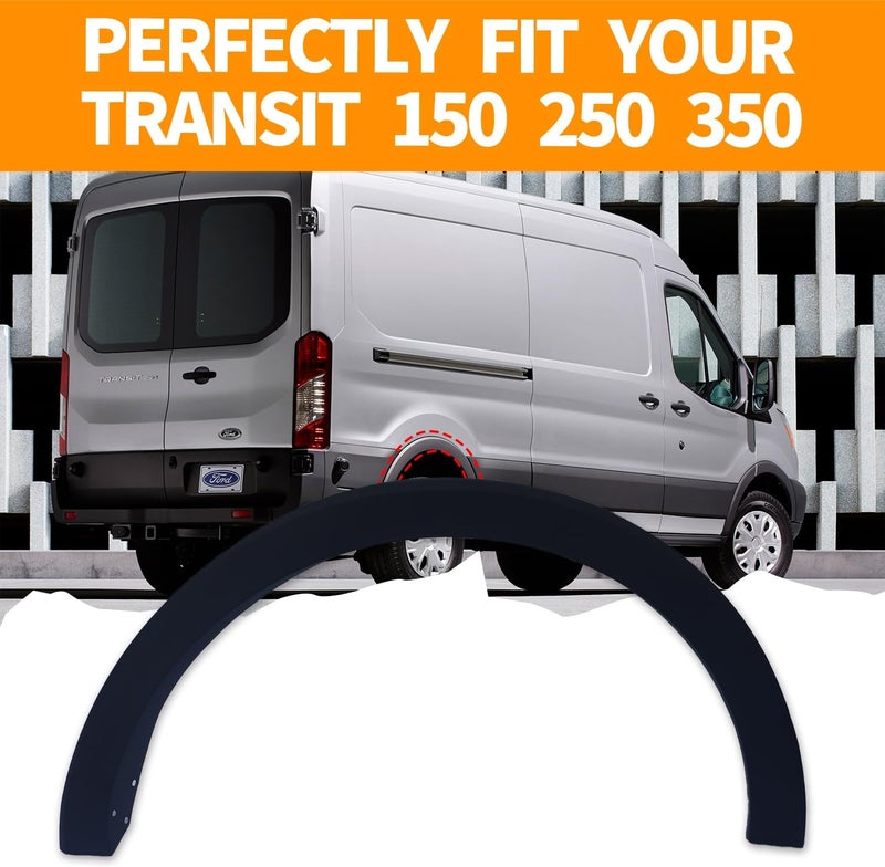 Spwrney Rear Right Fender Flare for Transit 150 250 350 2015-2023, Wheel Arch Molding Trim Splash Guard Accessories, Replace OEM # CK4Z61280K96AC, FO1791121, Passenger Side, 1PC - Image 3